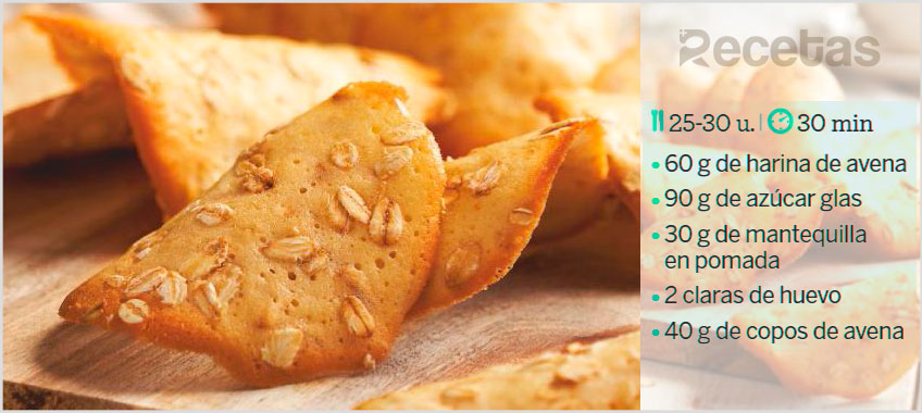 Tejas crujientes de avena al horno